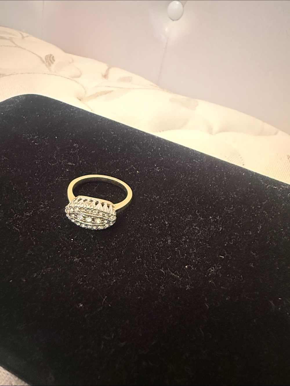 Gold Crystal Pavé Dome Ring - Women Jewelry gold plated